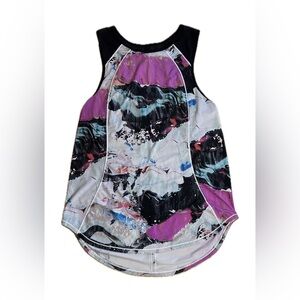 Lululemon Sculpt Tank Pigment Wave Multi Black Lightweight Mesh Back Size 6